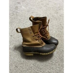 LL Bean Boots Duck Hunt Brown Gumsole Leather 6 Eyelet Womens Size‎ 8